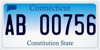 CT license plate AB00756