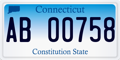CT license plate AB00758