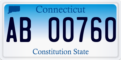 CT license plate AB00760