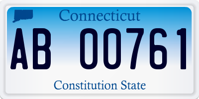 CT license plate AB00761