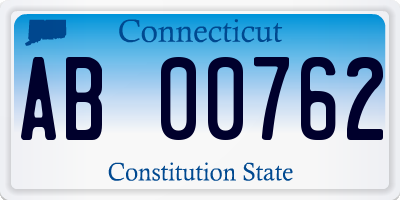 CT license plate AB00762