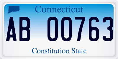 CT license plate AB00763