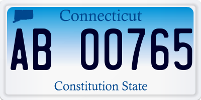 CT license plate AB00765