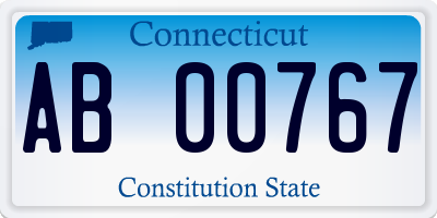 CT license plate AB00767