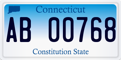 CT license plate AB00768