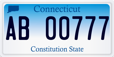 CT license plate AB00777