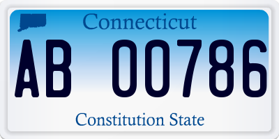 CT license plate AB00786