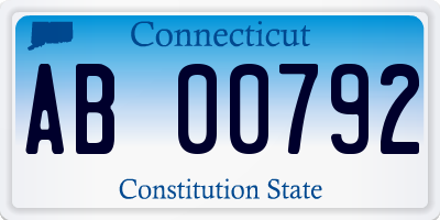 CT license plate AB00792