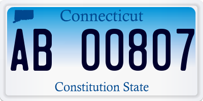 CT license plate AB00807
