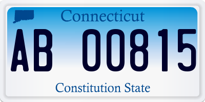 CT license plate AB00815