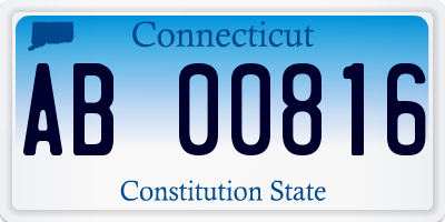 CT license plate AB00816