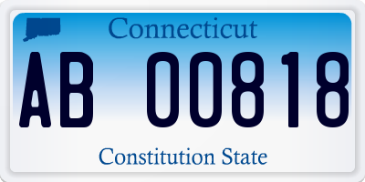 CT license plate AB00818