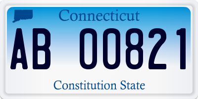 CT license plate AB00821