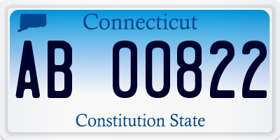 CT license plate AB00822