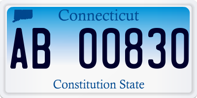 CT license plate AB00830