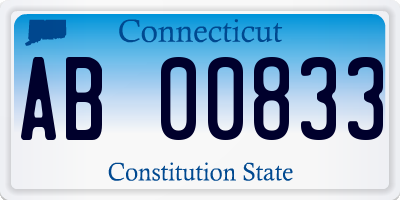 CT license plate AB00833