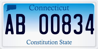 CT license plate AB00834