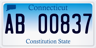 CT license plate AB00837