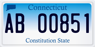 CT license plate AB00851