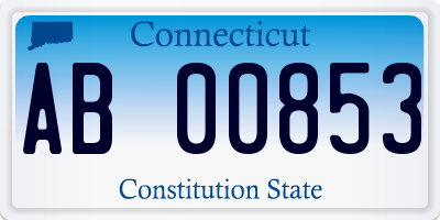 CT license plate AB00853
