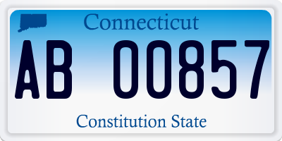 CT license plate AB00857