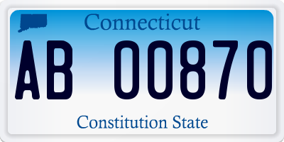 CT license plate AB00870