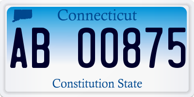 CT license plate AB00875