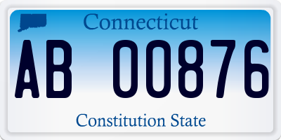CT license plate AB00876