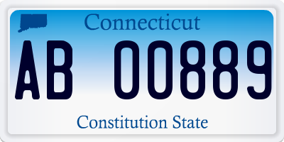 CT license plate AB00889