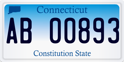 CT license plate AB00893