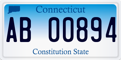 CT license plate AB00894