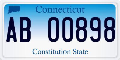 CT license plate AB00898