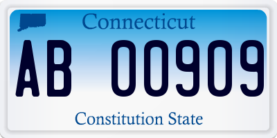 CT license plate AB00909