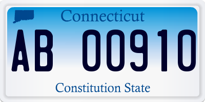 CT license plate AB00910