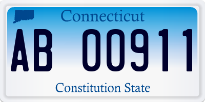 CT license plate AB00911
