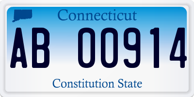 CT license plate AB00914