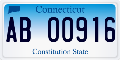 CT license plate AB00916