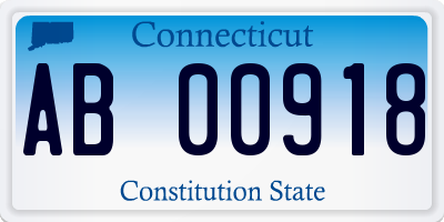 CT license plate AB00918