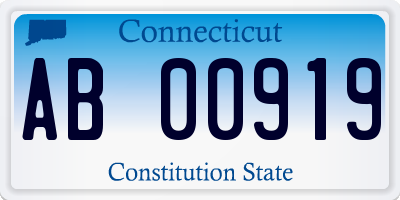 CT license plate AB00919