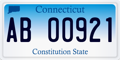 CT license plate AB00921