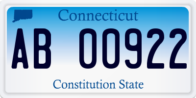 CT license plate AB00922