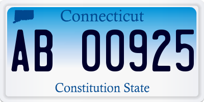 CT license plate AB00925