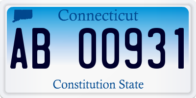 CT license plate AB00931