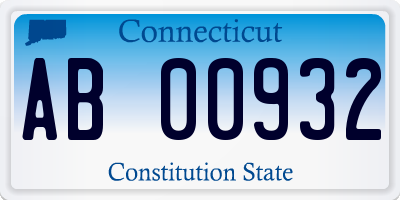 CT license plate AB00932