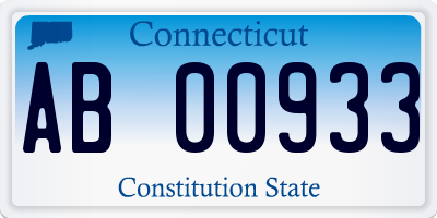 CT license plate AB00933