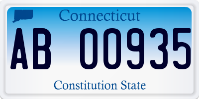 CT license plate AB00935