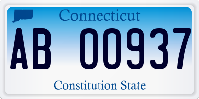 CT license plate AB00937