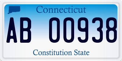 CT license plate AB00938