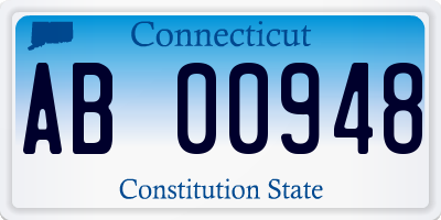 CT license plate AB00948