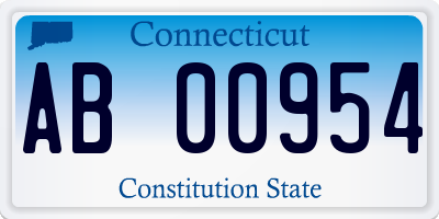 CT license plate AB00954